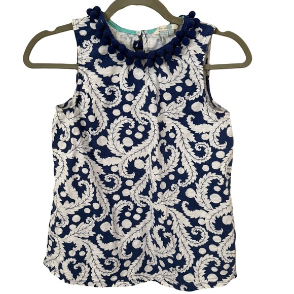 Boden Navy White‎ Office Career Preppy Workwear Sleeveless Blouse Top Size 2 - Picture 1 of 5